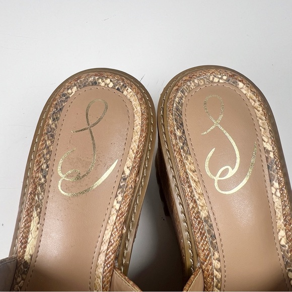 SAM EDELMAN Women Size 8.5M Cuoio Woven Livi Slide Platform Wedge Sandal Buckle - Picture 12 of 13